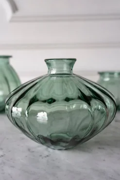 Cristina Oria Jarrones, Floreros Y Maceteros^Jarrón De Vidrio Ovalado Reciclado Verde