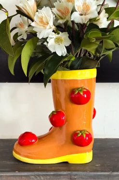 Cristina Oria Jarrones, Floreros Y Maceteros^Jarrón Diseño Bota Con Tomates