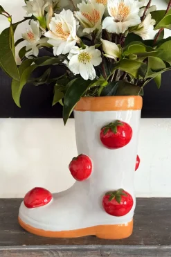 Cristina Oria Jarrones, Floreros Y Maceteros^Jarrón Diseño Bota Con Tomates