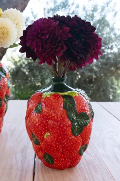 Cristina Oria Jarrones, Floreros Y Maceteros^Jarrón Diseño Fresas De Porcelana Pequeño