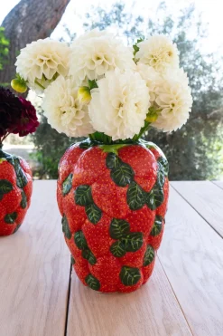 Cristina Oria Jarrones, Floreros Y Maceteros^Jarrón Diseño Fresas De Porcelana Grande
