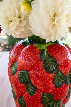 Cristina Oria Jarrones, Floreros Y Maceteros^Jarrón Diseño Fresas De Porcelana Grande