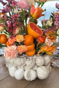 Cristina Oria Jarrones, Floreros Y Maceteros^Jarrón Diseño Frutas Blanco