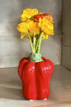Cristina Oria Jarrones, Floreros Y Maceteros^Jarrón Diseño Pimiento Rojo