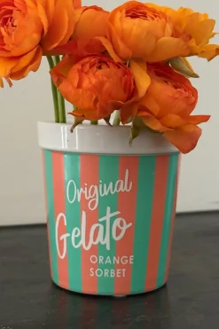 Cristina Oria Jarrones, Floreros Y Maceteros^Jarrón "Gelato" Verde y Naranja