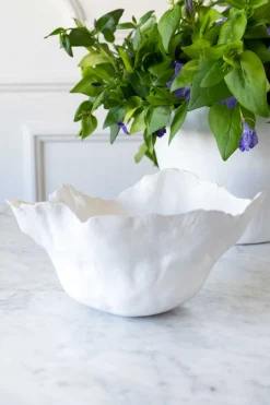 Cristina Oria Jarrones, Floreros Y Maceteros^Jarrón Irregular De Porcelana Blanco Brillante 20 Cm