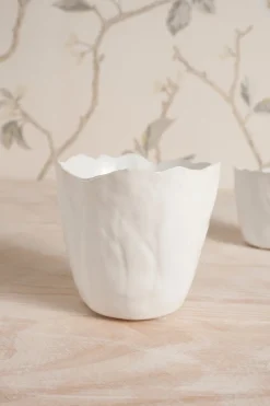 Cristina Oria Jarrones, Floreros Y Maceteros^Jarrón Irregular De Porcelana Blanco Brillante 14 Cm