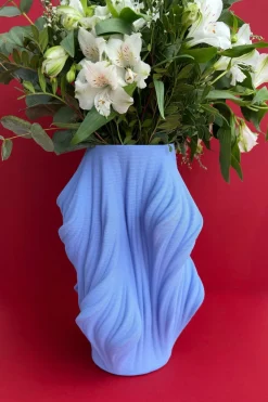 Cristina Oria Jarrones, Floreros Y Maceteros^Jarrón Irregular Efecto 3D Azul Alto