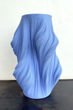 Cristina Oria Jarrones, Floreros Y Maceteros^Jarrón Irregular Efecto 3D Azul Alto