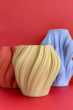 Cristina Oria Jarrones, Floreros Y Maceteros^Jarrón Irregular Efecto 3D Beige