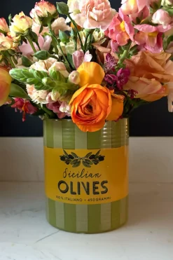 Cristina Oria Jarrones, Floreros Y Maceteros^Jarrón "Olives" Rayas Verdes