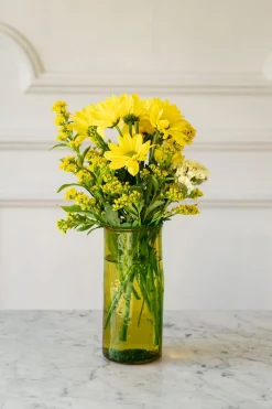 Cristina Oria Jarrones, Floreros Y Maceteros^Jarrón Verde Oliva Con Diseño Cilíndrico