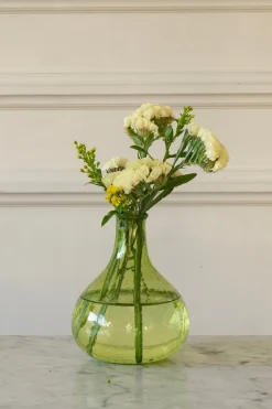 Cristina Oria Jarrones, Floreros Y Maceteros^Jarrón Verde Oliva Ovalado Bajo