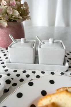 Cristina Oria Accesorios De Mesa^Juego 3 Piezas Cerámica Blanca