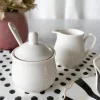Cristina Oria Accesorios De Mesa^Juego Azucarero Y Lechera Cerámica Blanca
