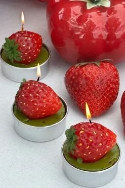 Cristina Oria Velas^Juego De 6 Velas Con Diseño De Fresas