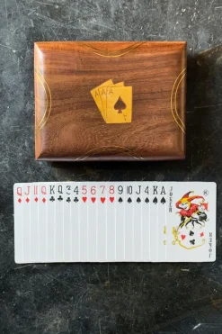 Cristina Oria Juegos De Mesa^Juego Set De 2 Cartas En Caja De Madera Sheesham
