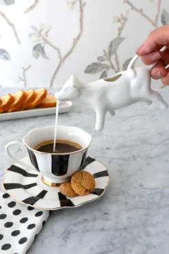 Cristina Oria Accesorios De Mesa^Lechera Cerámica Blanca Vaca