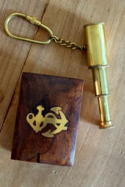 Cristina Oria Piezas Decorativas^Llavero Catalejo Con Cofre De Madera