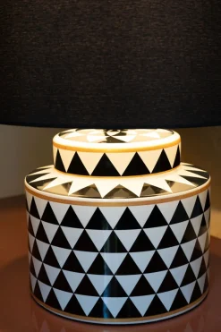 Cristina Oria Lámparas^Lámpara De Cerámica Diseño Geométrico en Blanco y Negro