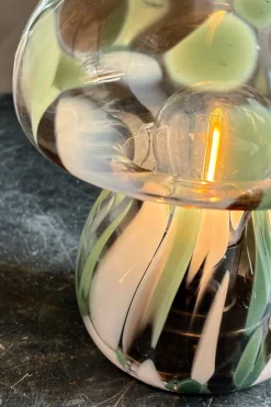 Cristina Oria Lámparas^Lámpara Seta De Vidrio Efecto Degradado Verde Marrón Y Violeta