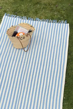 Cristina Oria Otros Textil^Manta Con Diseño De Rayas Azul