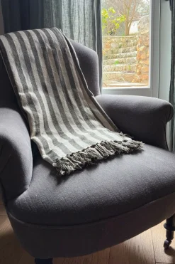 Cristina Oria Otros Textil^Manta Con Diseño De Rayas Verde