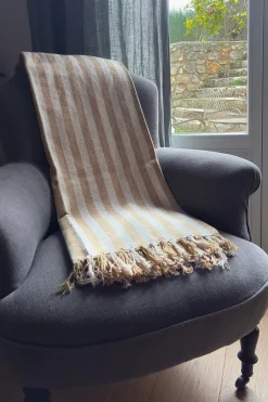 Cristina Oria Otros Textil^Manta Con Diseño De Rayas Mostaza