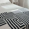 Cristina Oria Otros Textil^Manta De Algodón Blanca Y Negra Reversible