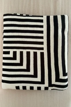 Cristina Oria Otros Textil^Manta De Algodón Blanca Y Negra Reversible