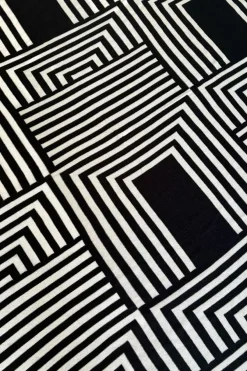 Cristina Oria Otros Textil^Manta De Algodón Blanca Y Negra Reversible