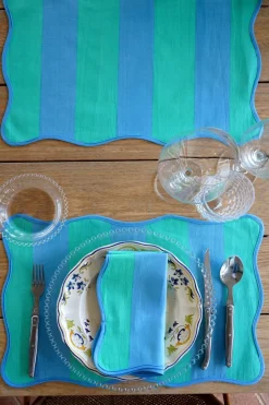 Cristina Oria Manteles Individuales^Mantel Individual Rayas Azules Y Verdes