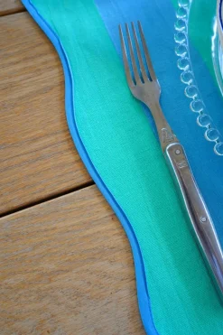 Cristina Oria Manteles Individuales^Mantel Individual Rayas Azules Y Verdes