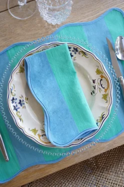 Cristina Oria Manteles Individuales^Mantel Individual Rayas Azules Y Verdes