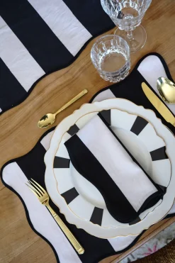 Cristina Oria Manteles Individuales^Mantel Individual Rayas Blancas Y Negras