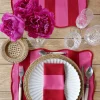 Cristina Oria Manteles Individuales^Mantel Individual Rayas Rosas Y Rojas