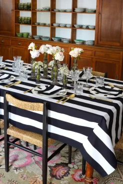 Cristina Oria Manteles^Mantel Rayas Blancas Y Negras