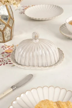 Cristina Oria Accesorios De Mesa^Mantequillera Blanca Flor Co