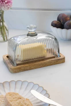 Cristina Oria Accesorios De Mesa^Mantequillero Con Tapa De Cristal Tallada