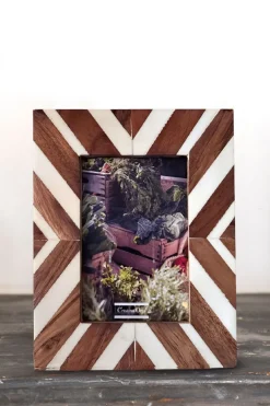 Cristina Oria Marcos De Fotos^Marco De Fotos De Madera Blanco Y Marrón Pequeño