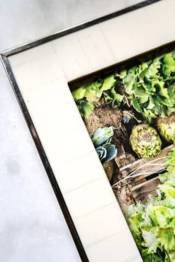 Cristina Oria Marcos De Fotos^Marco De Fotos De Resina Blanco Con Filo De Metal