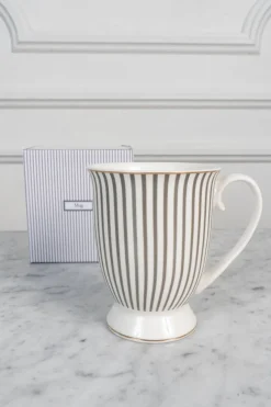 Cristina Oria Tazas Y Teteras^Mug Rayas Blanca Y Gris