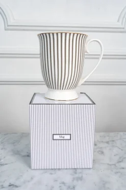 Cristina Oria Tazas Y Teteras^Mug Rayas Blanca Y Gris