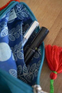 Cristina Oria Bolsos, Bolsas Y Neceseres|Otros Textil^Neceser Bordado A Mano Con Diseño De Perro Azul