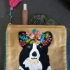 Cristina Oria Bolsos, Bolsas Y Neceseres|Otros Textil^Neceser Bordado A Mano Con Diseño De Perro Beige
