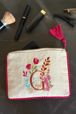 Cristina Oria Joyeros, Carteras Y Fundas|Bolsos, Bolsas Y Neceseres^Neceser Con Inicial G Y Flores Bordadas