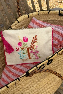 Cristina Oria Joyeros, Carteras Y Fundas|Bolsos, Bolsas Y Neceseres^Neceser Con Inicial T Y Flores Bordadas