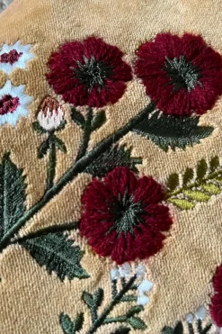 Cristina Oria Bolsos, Bolsas Y Neceseres|Otros Textil^Neceser De Terciopelo Dorado Con Flores Bordadas