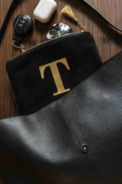 Cristina Oria Joyeros, Carteras Y Fundas|Bolsos, Bolsas Y Neceseres^Neceseres De Terciopelo Negro Con Iniciales Doradas