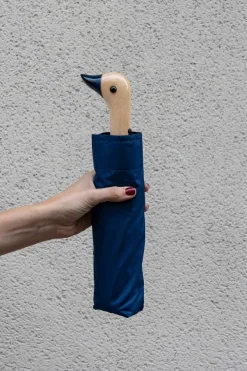 Cristina Oria Paraguas^Paraguas Con Diseño Azul Marino Y Mango Con Cabeza De Pato